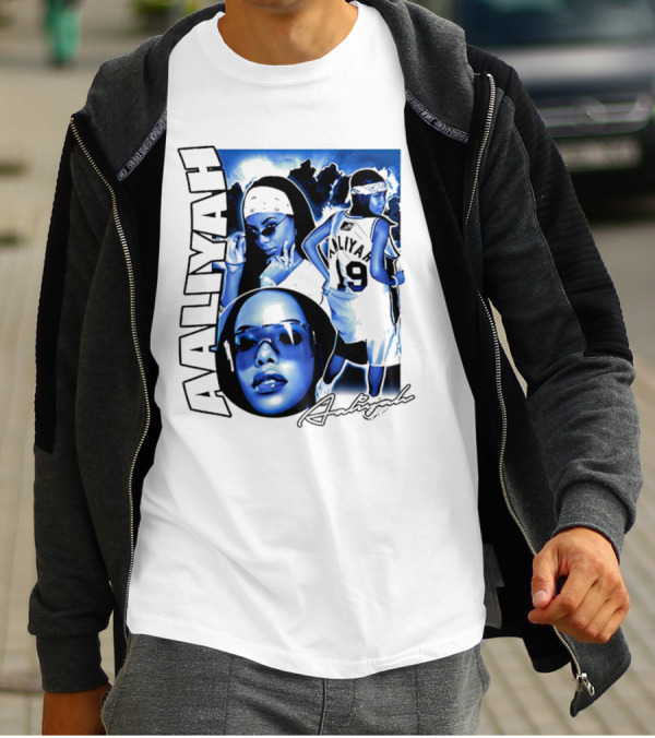 Aaliyah Vintage Rap Aaliyah 90s Style University Blue Jordan T-Shirt