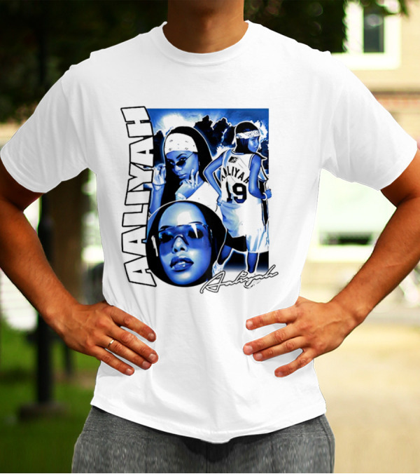 Aaliyah Vintage Rap Aaliyah 90s Style University Blue Jordan T-Shirt