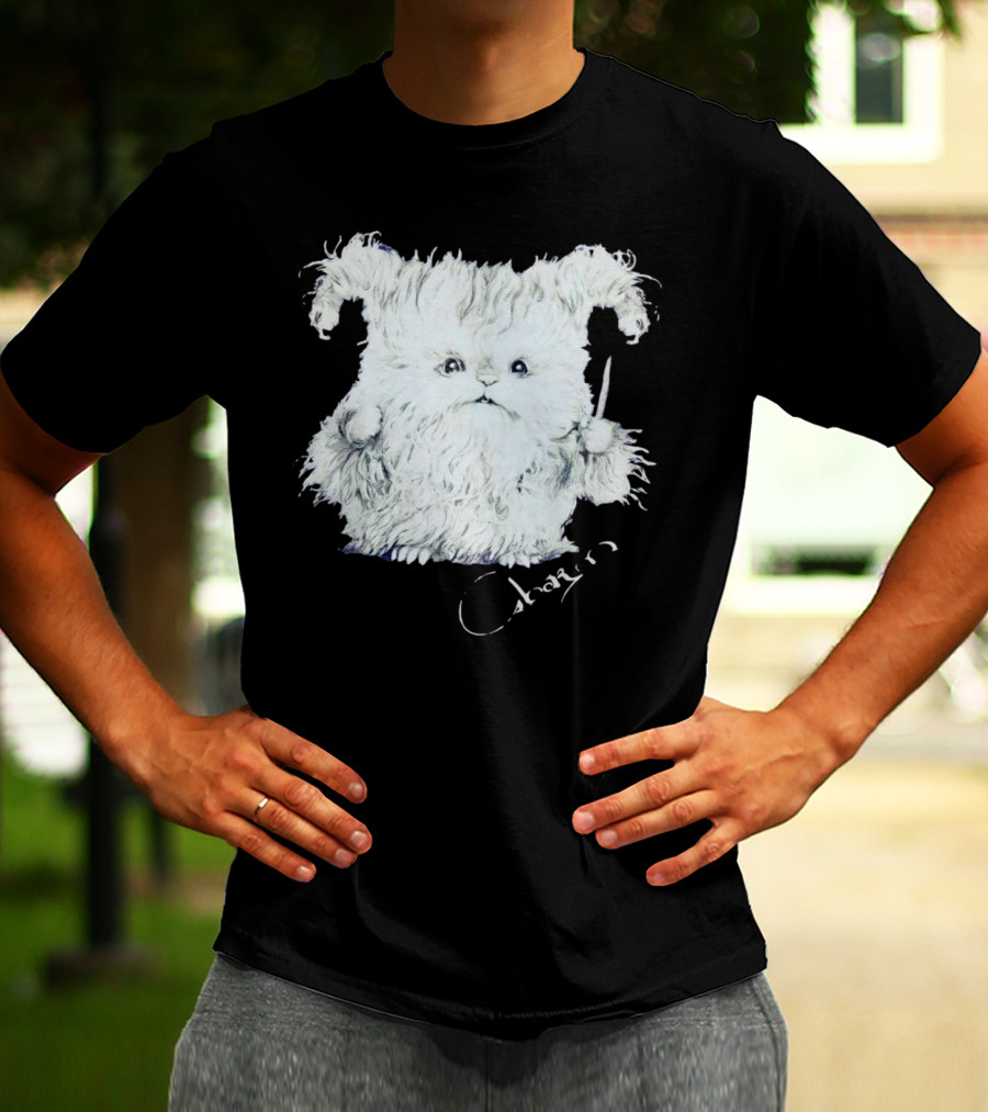 Charm White Furry Creature With Knife T-Shirt
