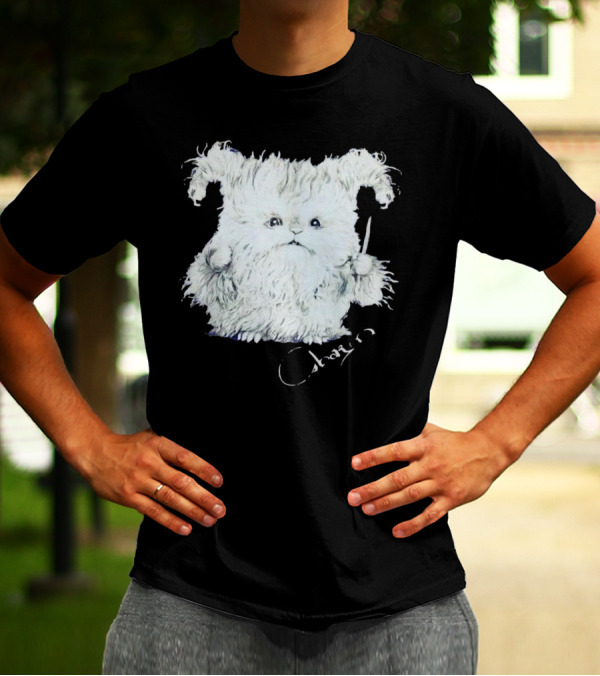 Charm White Furry Creature With Knife T-Shirt