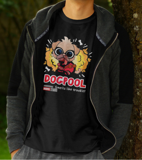 Deadpool Marvel Studios Dogpool Smells Like Trouble T-Shirt