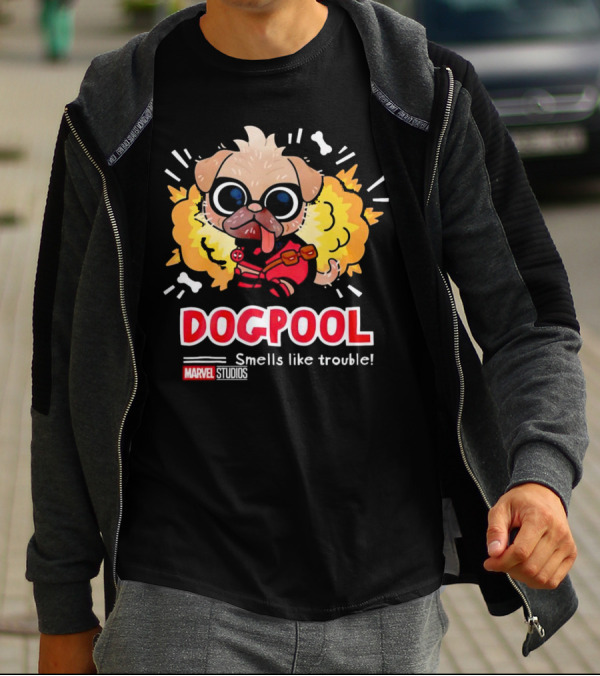Deadpool Marvel Studios Dogpool Smells Like Trouble T-Shirt