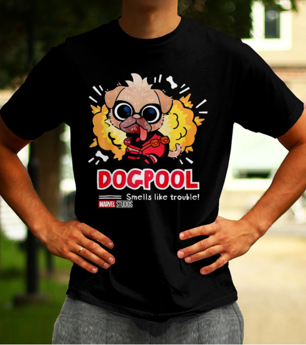 Deadpool Marvel Studios Dogpool Smells Like Trouble T-Shirt