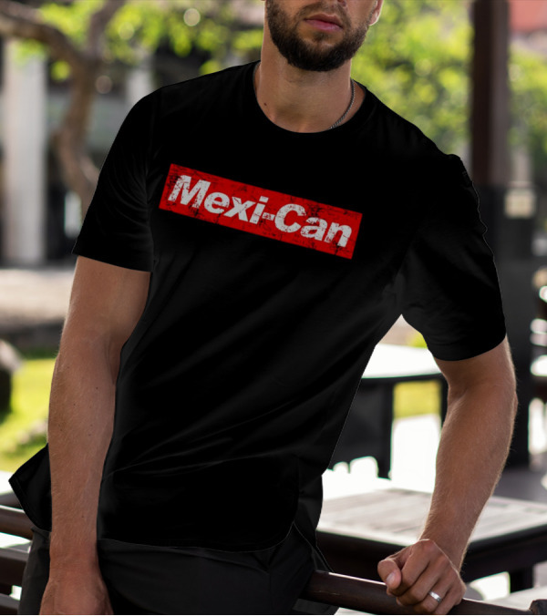 Mexi-Can Bold Red Grunge Style Typography T-Shirt