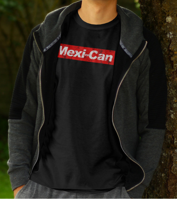 Mexi-Can Bold Red Grunge Style Typography T-Shirt