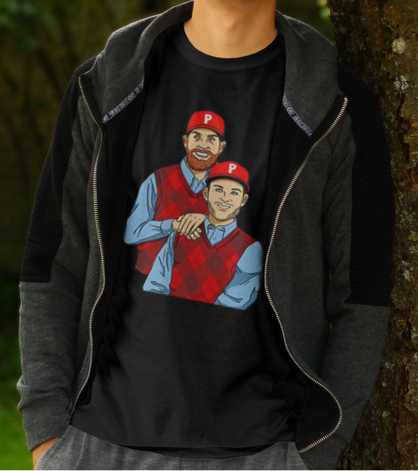 Phillies Step Brothers Movie Parody With Red Caps And Argyle Sweaters T-Shirt