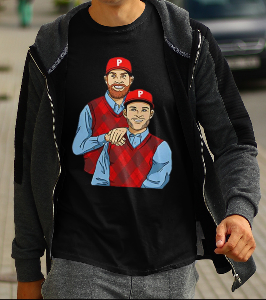 Phillies Step Brothers Movie Parody With Red Caps And Argyle Sweaters T-Shirt