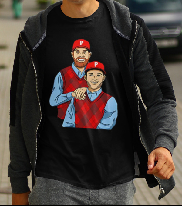 Phillies Step Brothers Movie Parody With Red Caps And Argyle Sweaters T-Shirt