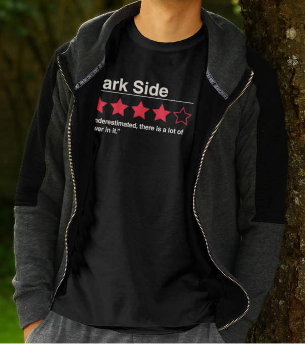 Dark Side Review Underestimated Power Five Stars T-Shirt