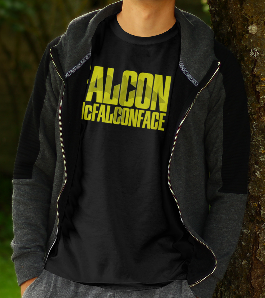 Falcon McFalconface Bold Yellow Text With Falcon T-Shirt