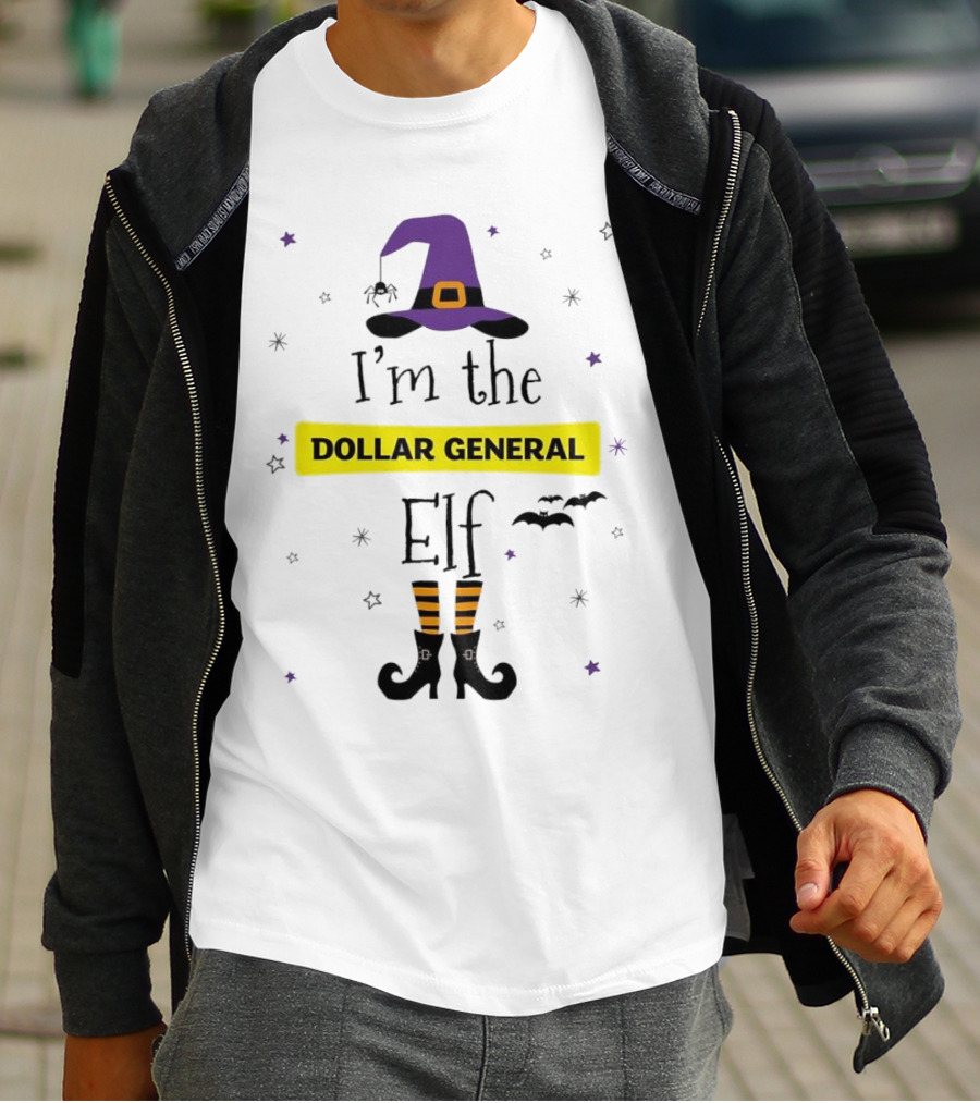 I'm The Dollar General Elf Halloween Witch Hat And Boots Theme T-Shirt