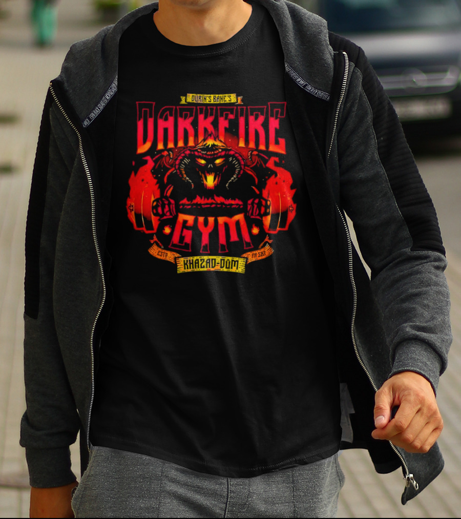 Durin’s Bane Darkfire Gym Khazad-Dum Lord Of The Rings Fitness T-Shirt