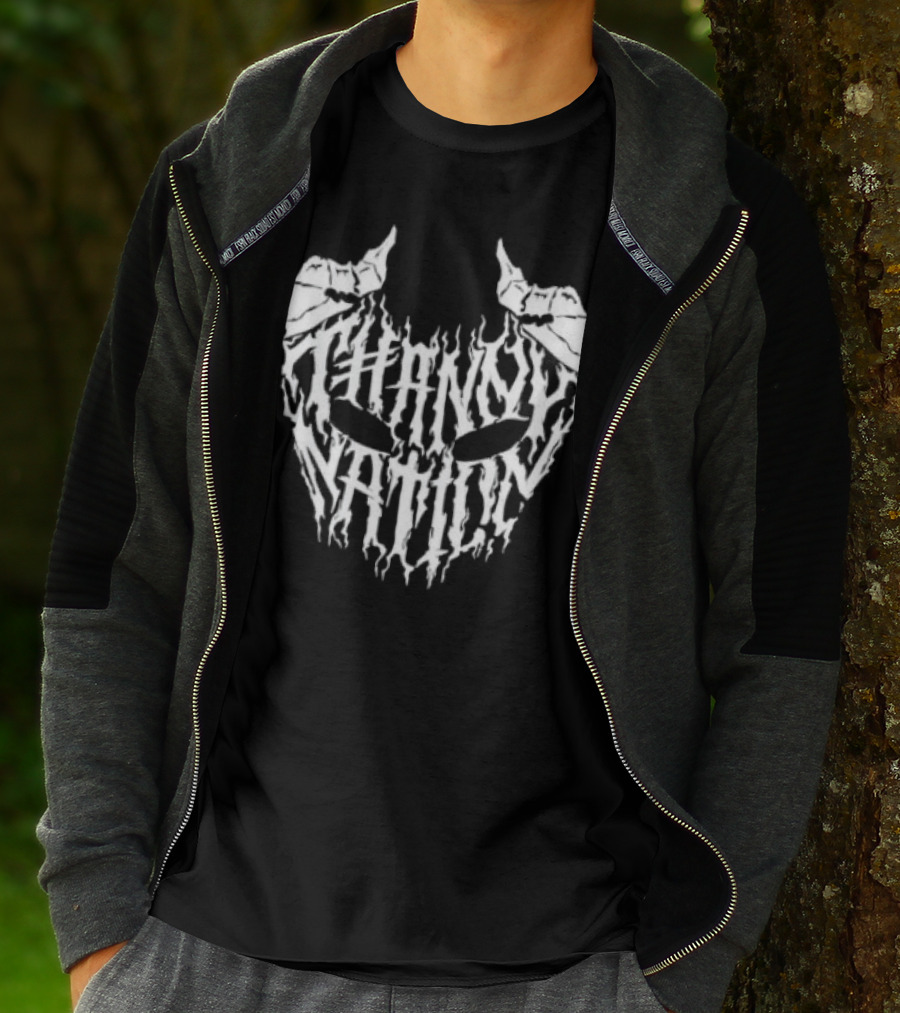 Thanny Nation Flame Text With Mask T-Shirt