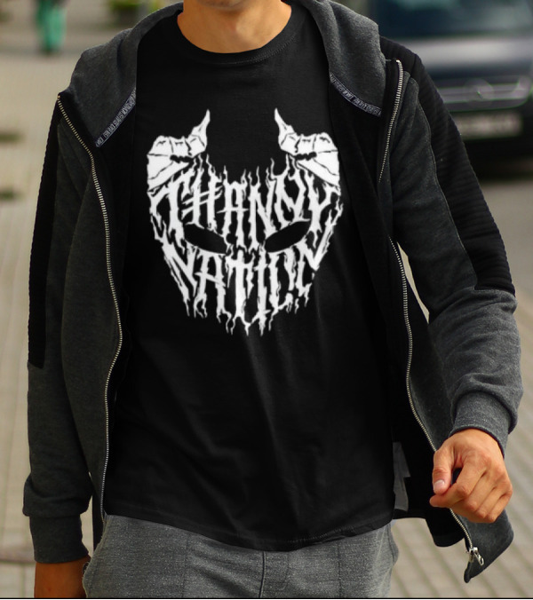 Thanny Nation Flame Text With Mask T-Shirt