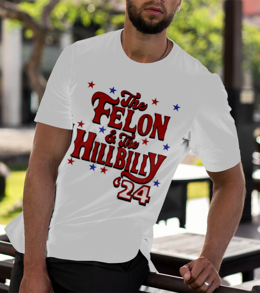 The Felon And The Hillbilly 24 Red And Blue Star T-Shirt