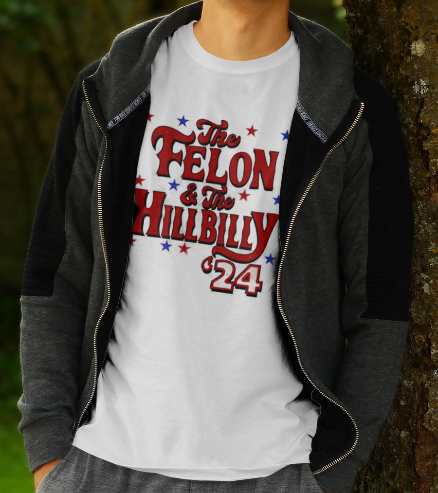 The Felon And The Hillbilly 24 Red And Blue Star T-Shirt