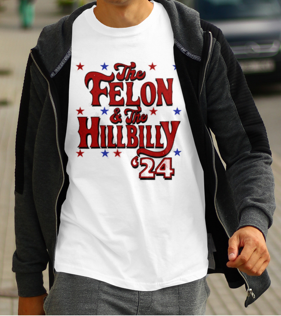 The Felon And The Hillbilly 24 Red And Blue Star T-Shirt