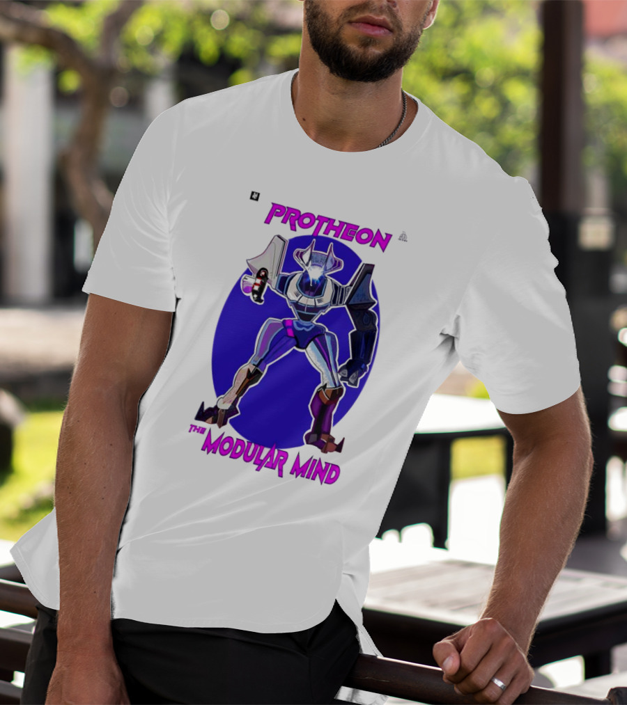 Protheon The Modular Mind Robot Character Purple Armor T-Shirt