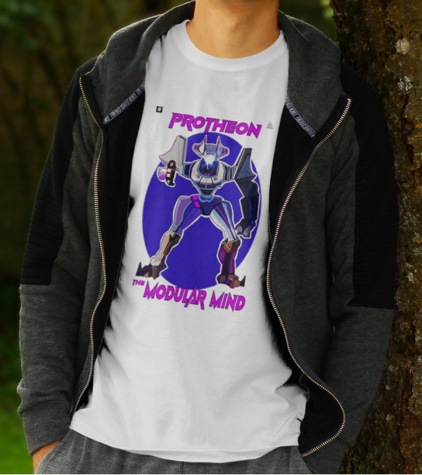 Protheon The Modular Mind Robot Character Purple Armor T-Shirt