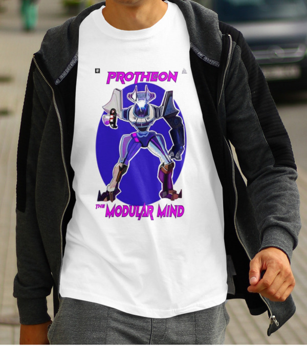 Protheon The Modular Mind Robot Character Purple Armor T-Shirt
