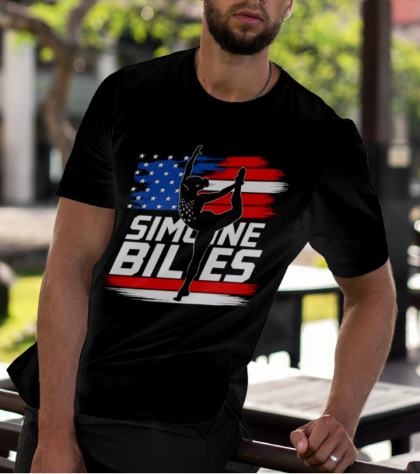 SIMONE BILES USA AMERICAN FLAG GYMNASTICS TEAM T-Shirt