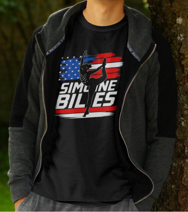 SIMONE BILES USA AMERICAN FLAG GYMNASTICS TEAM T-Shirt