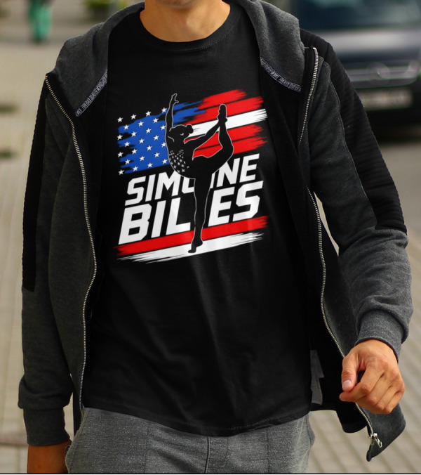 SIMONE BILES USA AMERICAN FLAG GYMNASTICS TEAM T-Shirt