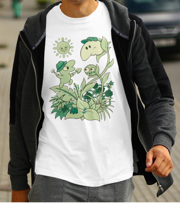 Smiling Friends Disdainful Gardener Cheerful Plant Companions And Sun T-Shirt