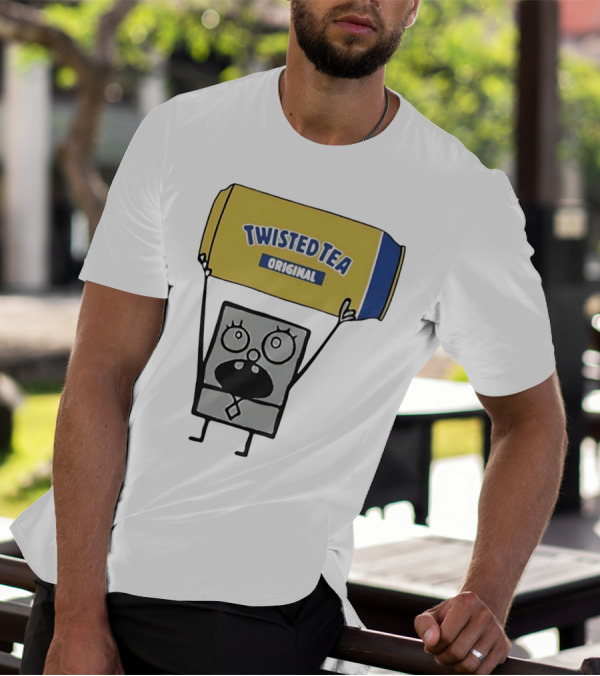 SpongeBob Doodlebob Holding Twisted Tea Original Can T-Shirt