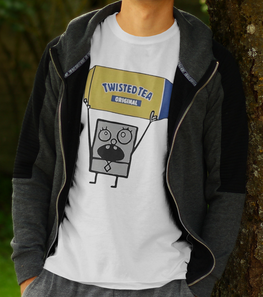 SpongeBob Doodlebob Holding Twisted Tea Original Can T-Shirt