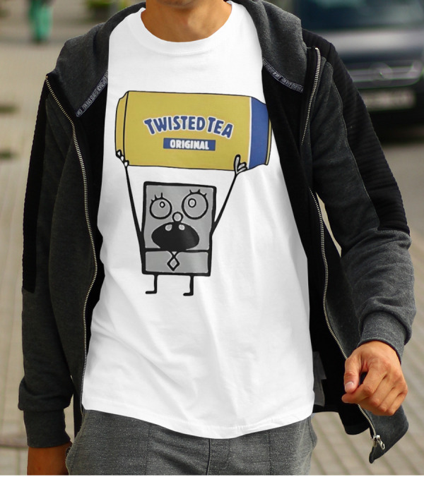 SpongeBob Doodlebob Holding Twisted Tea Original Can T-Shirt
