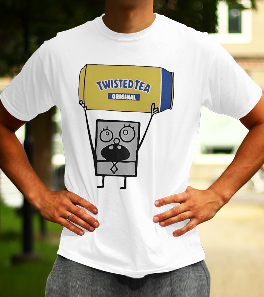 SpongeBob Doodlebob Holding Twisted Tea Original Can T-Shirt