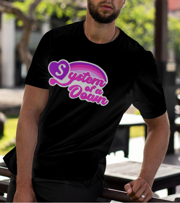 System Of A Down Rainbow Heart T-Shirt