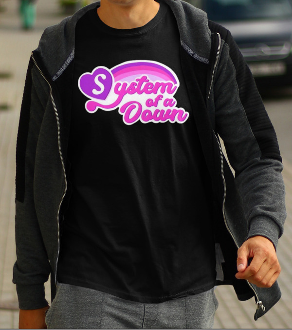 System Of A Down Rainbow Heart T-Shirt