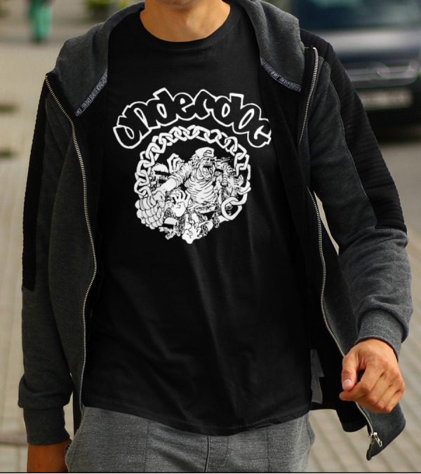 Underdog Graphic With Chains And Characters T-Shirt