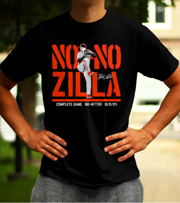 Blake Snell No No Zilla Complete Game No-Hitter 8/2/24 Signature T-Shirt
