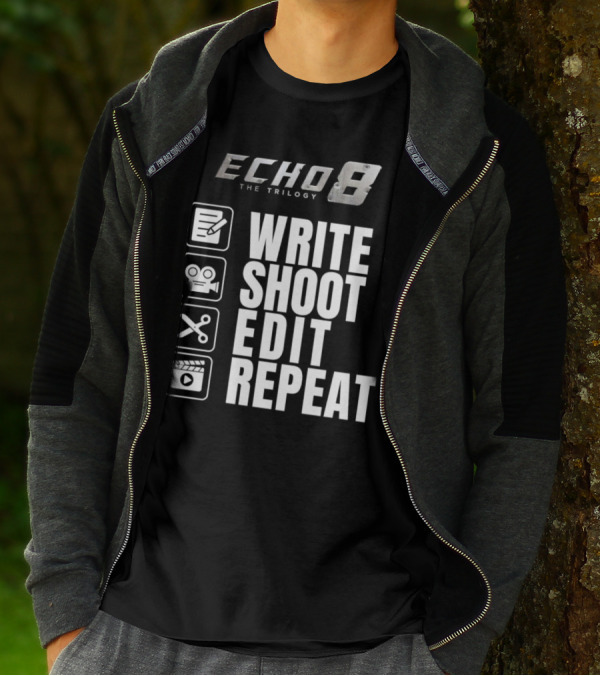 Echo 8 The Trilogy Write Shoot Edit Repeat Icons T-Shirt