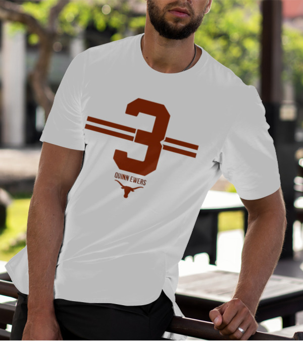 Quinn Ewers Texas Longhorns Number 3 T-Shirt