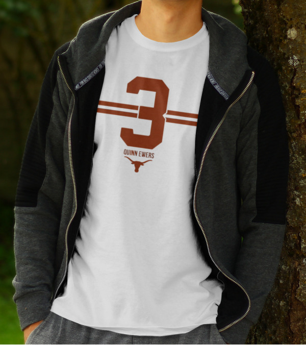 Quinn Ewers Texas Longhorns Number 3 T-Shirt
