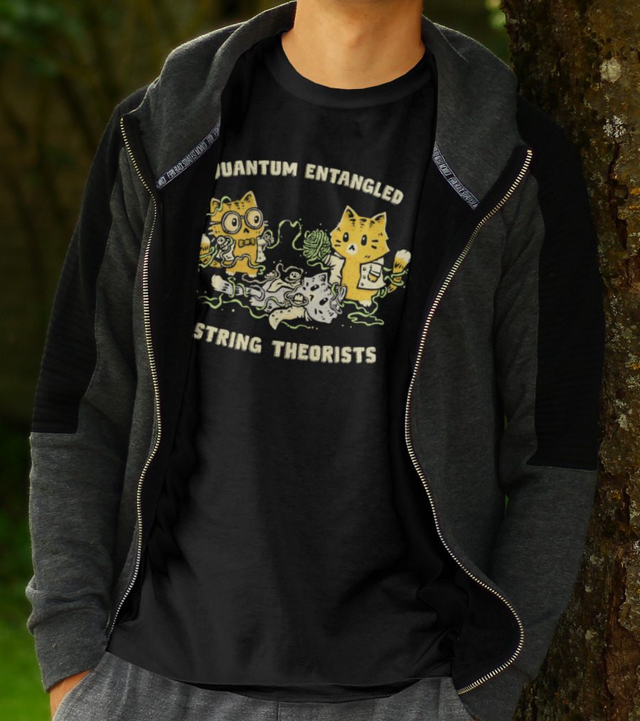 Quantum Entangled Science Cats String Theorists Playing With Yarn T-Shirt