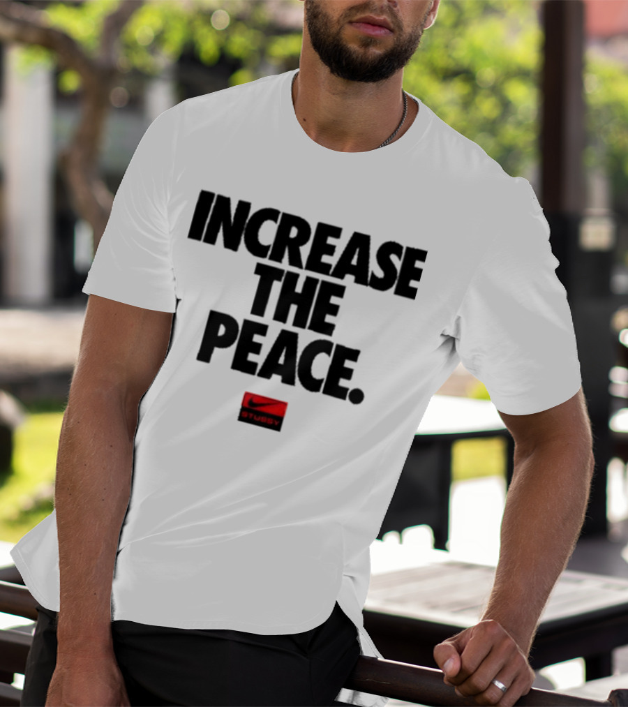 Increase The Peace Stussy Red Swoosh T-Shirt