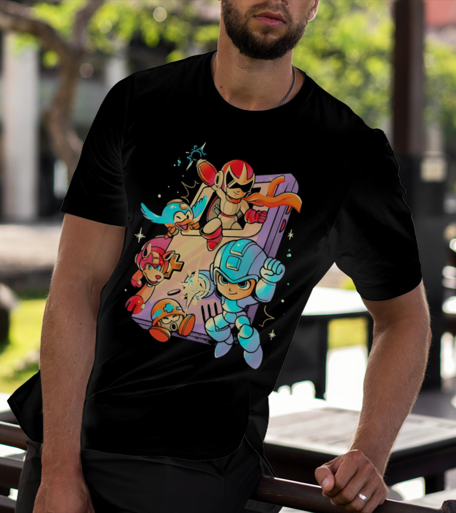 Mega Man And Friends Adventure With Console Elements T-Shirt