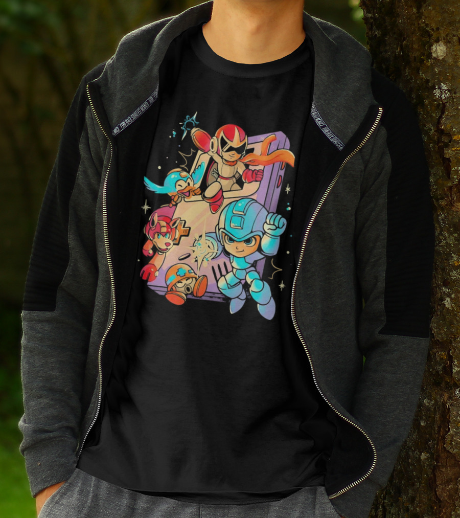 Mega Man And Friends Adventure With Console Elements T-Shirt