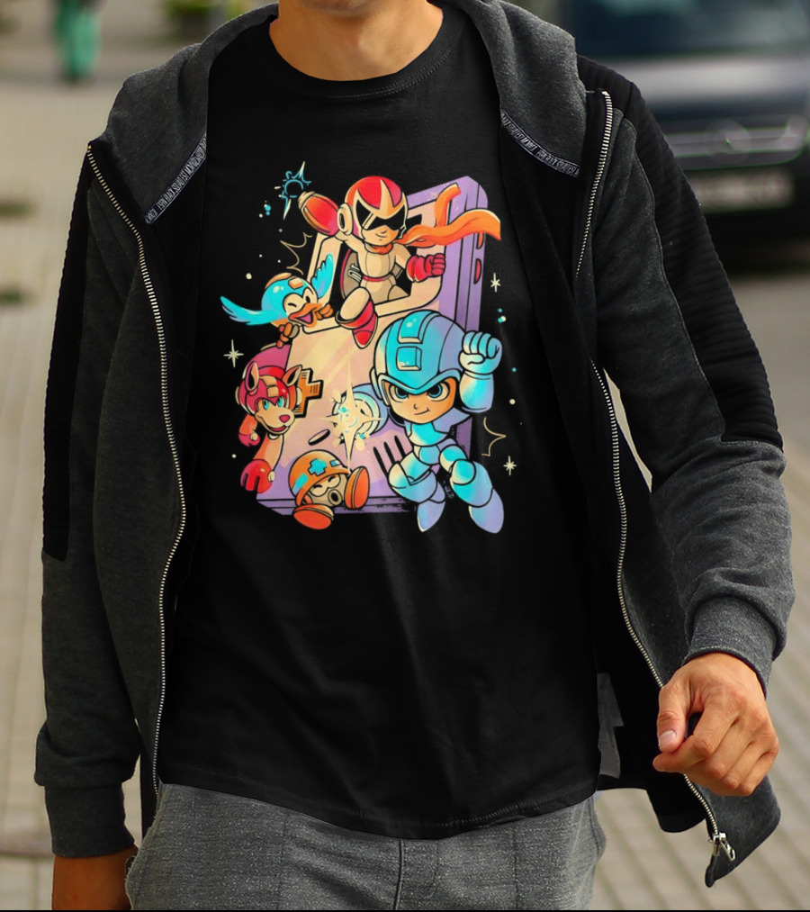 Mega Man And Friends Adventure With Console Elements T-Shirt