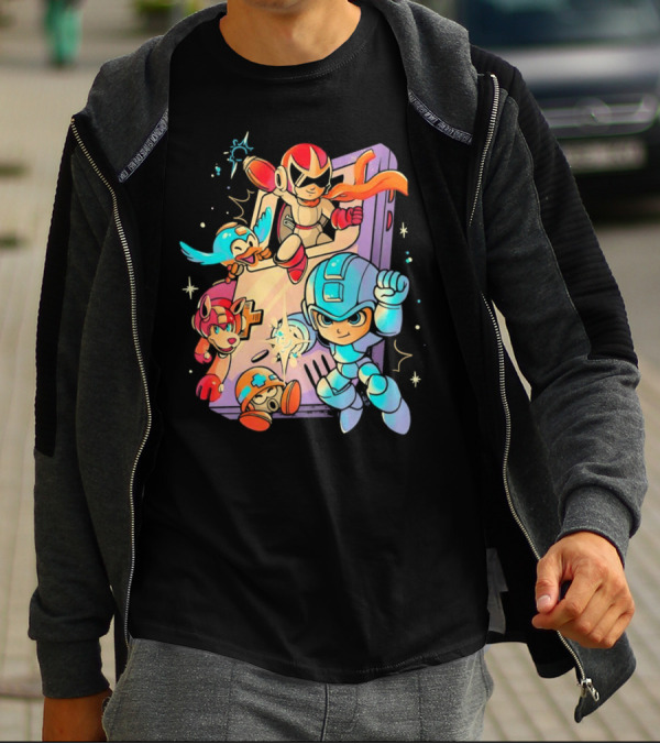 Mega Man And Friends Adventure With Console Elements T-Shirt