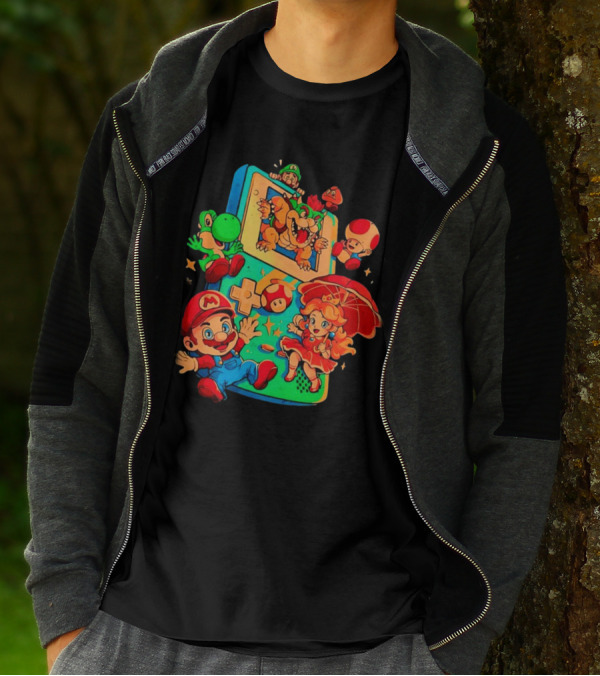 Super Mario Plumber Adventure Characters Game Icons T-Shirt