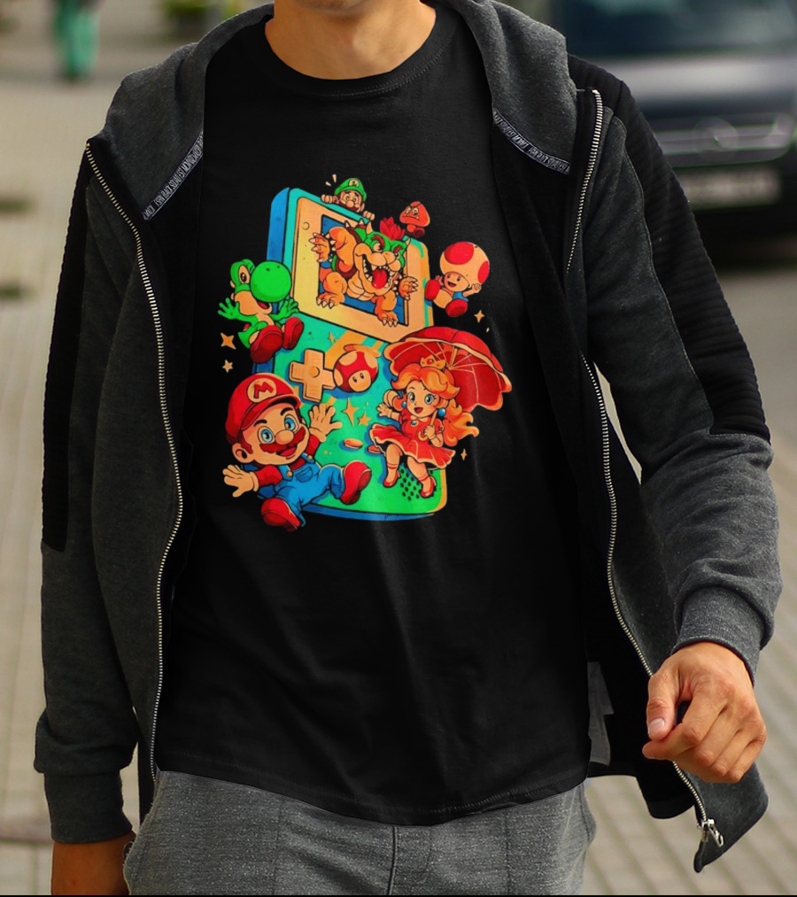 Super Mario Plumber Adventure Characters Game Icons T-Shirt