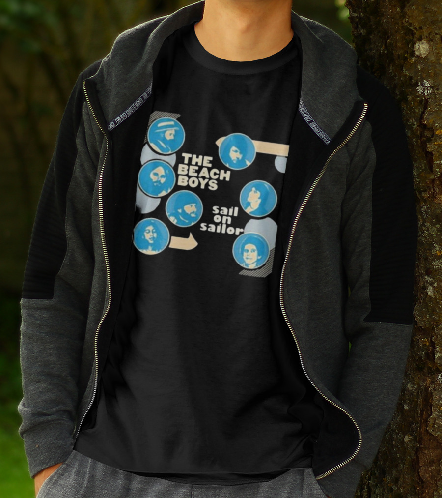 The Beach Boys Sail On Sailor Retro Blue Circles T-Shirt