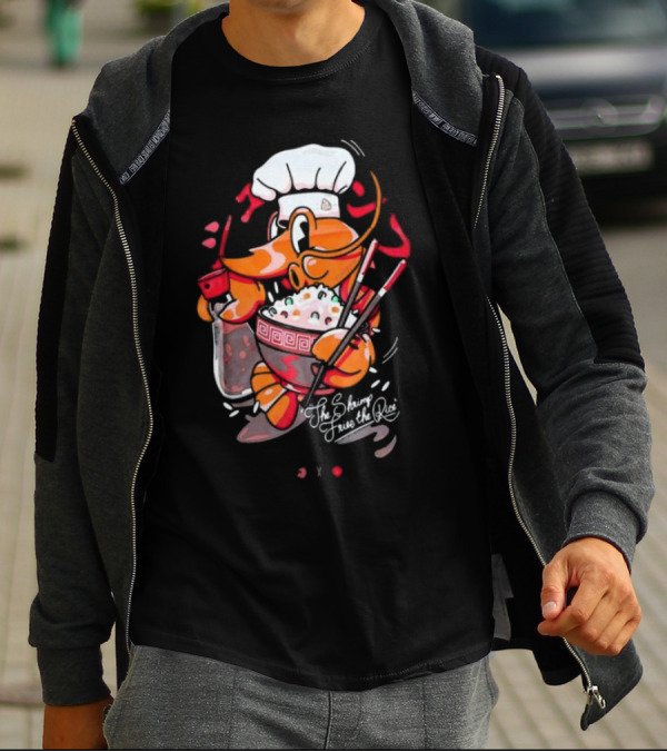 The Shrimp Fried Rice Chef With Chopsticks And Soda Cup T-Shirt