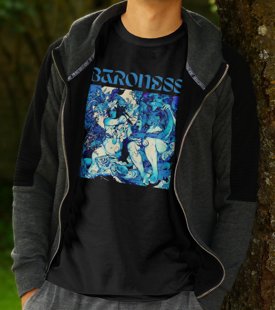 Baroness Blue Record Psychedelic Mythical Scene T-Shirt